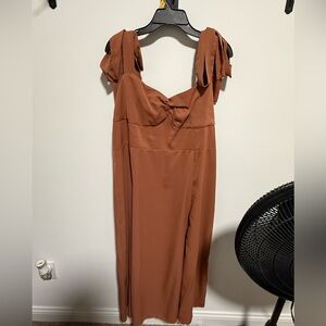 Cider Strapless Dark Orange/Brown Dress